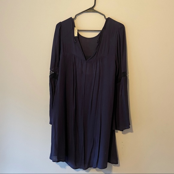 Altar’d state dark blue long sleeve flowy dress - Picture 2 of 3